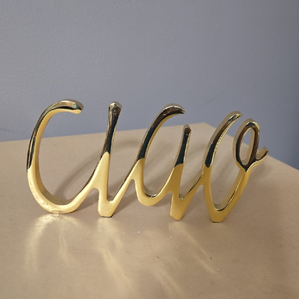 Brass 'Ciao' (Goodbye) Decorative Sign 6 x 3.5 Inches